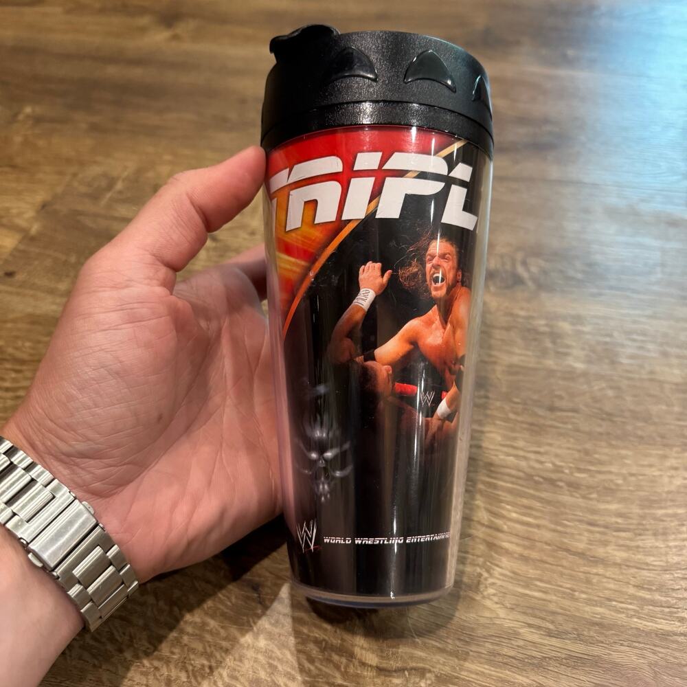 RARE Vintage 2007 WWE Wrestling Thermos Cup HHH Triple H Hunter Paul Thermoserv